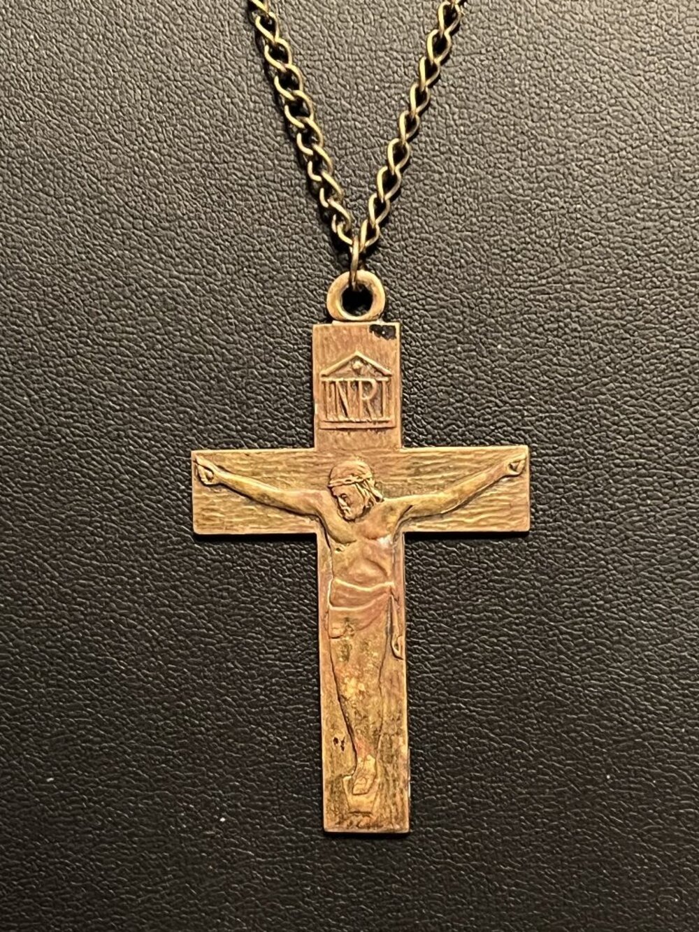 INRI Shrine of The Little Flower Royal Oak, Mich. Crucifix Necklace (472)
